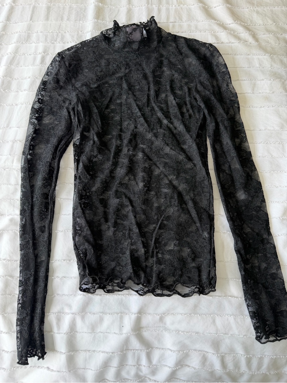 Black Lace Long-Sleeve Top
